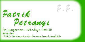 patrik petranyi business card
