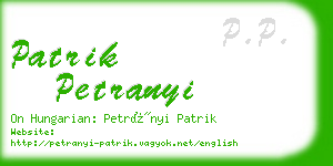 patrik petranyi business card